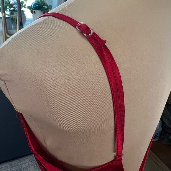 Satin SZ M Midi Slip Dress Whimsigoth Fairy Grunge Dark Romance Coquette 90s - Picture 6 of 10